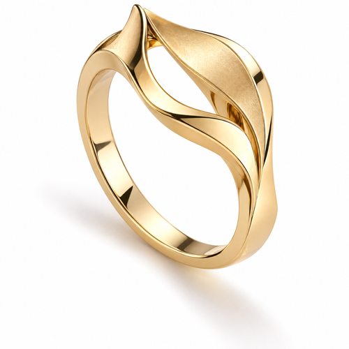 🌈WAVEFAFBLE® Unique Leaf Design Ring - Timeless Elegance Gold Statement Ring with Comfortable Fit
