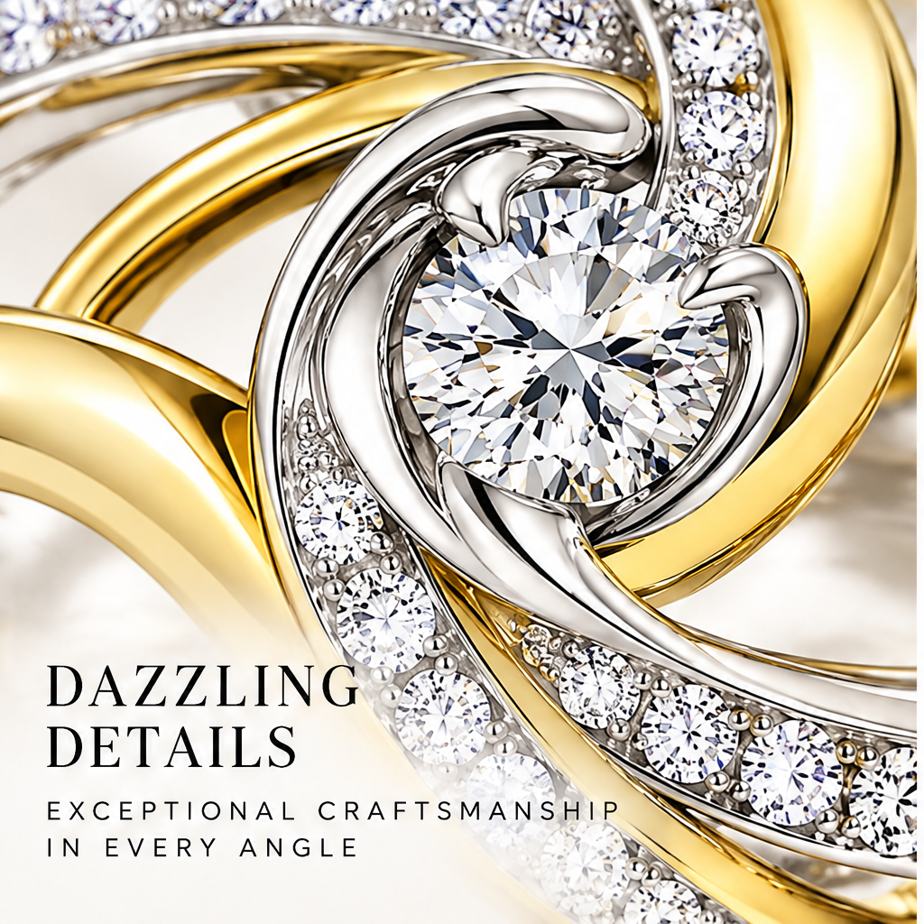 🧱WAVEFAFBLE® Timeless Elegance Ring - Two-Tone Design Dazzling Diamond Ring with Brilliant Craftsmanship