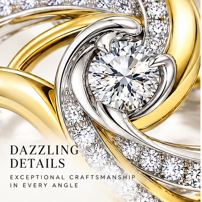 🧱WAVEFAFBLE® Timeless Elegance Ring - Two-Tone Design Dazzling Diamond Ring with Brilliant Craftsmanship